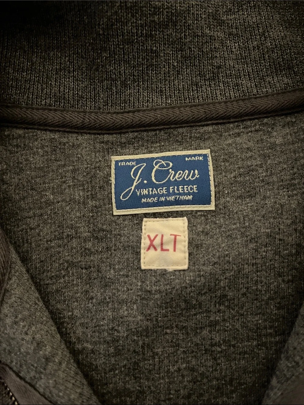 J. Crew Men's Dark Charcoal Quarter-Zip Mock Neck Sweater